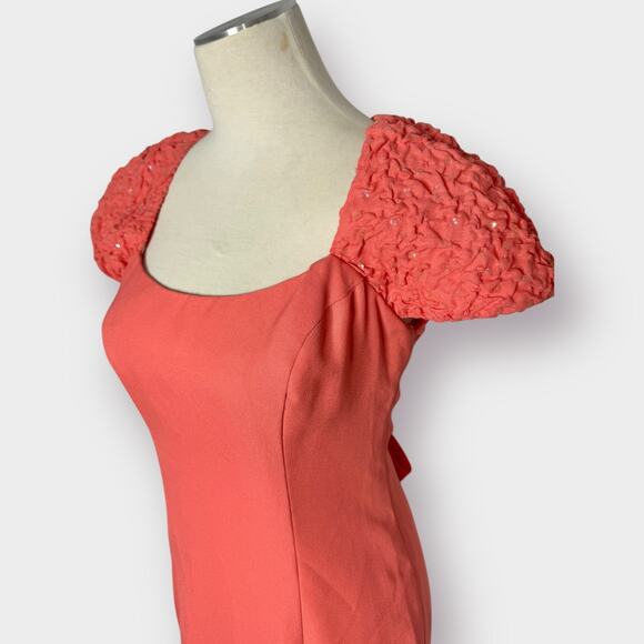 Vintage 80s Eve of Milady Coral‎ formal Dress - Picture 2 of 6